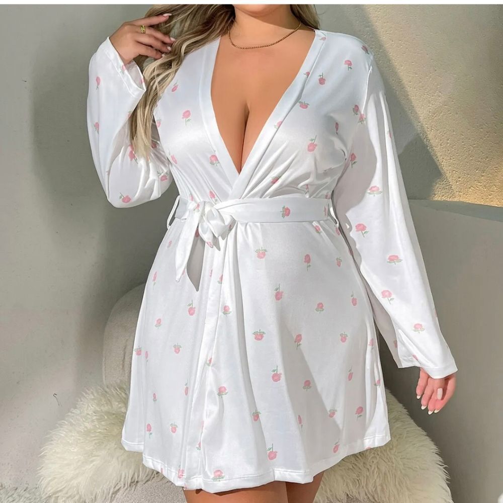 Womens Plus Size Satin Kimono Robe Lingerie Nightgown Sleepwear Silk Bathrobe US